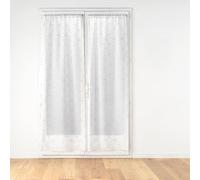 Douceur d'Intérieur, Paire Droite Passe-Tringle (2 x 70 x 240 cm) Olympia Gris, Voile Sablé Brodé