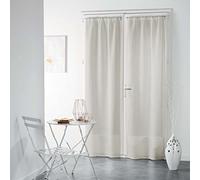 douceur d'interieur Paire Droite Passe Tringle Effet Lin Tisse Haltona, Polyester, Blanc, 240x70 cm