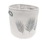 Douceur d'Intérieur, Panier (Diamètre 27 x Ht 26 cm) Orbella Blanc/Argent, Polycoton Imprimé