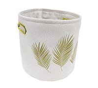 Douceur d'Intérieur, Panier (Diamètre 27 x Ht 26 cm) Orbella Blanc, Polycoton Imprimé