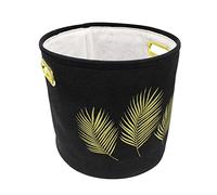 Douceur d'Intérieur, Panier (Diamètre 30 x Ht 28 cm) Orbella Noir, Polycoton Imprimé