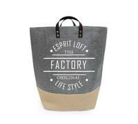 Douceur d'Intérieur, Panière (30 x 30 x Ht 50 cm) Life Style, Polyester Imprimé Finition Jute