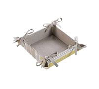 Douceur d'Intérieur, Panière à Pain (32 x 32 cm) Naturaline Jaune, Coton Tissé