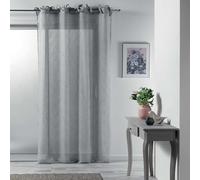 Douceur d'Intérieur Panneau A NOUETTES 140 x 240 CM Voile TISSE Charlotte Gris
