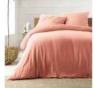 Douceur d'intérieur, Parure 3 Pièces (240 x 220 cm) Angelia Rose, Gaze de Coton