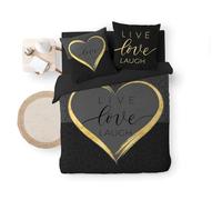 Douceur d'Intérieur Parure 3 Pièces 240 x 220 cm Imprime Crazy Love Noir