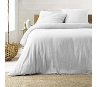 Parure de lit double gaze de coton blanc Angelia 260x240