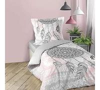 Douceur d'Intérieur, Parure de Lit 2 Pièces (140 x 200 cm) Namaste Rose, 100% Coton