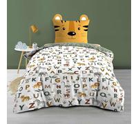 Douceur d'Intérieur, Parure de Lit 2 Pièces (140 x 200 cm) Tigry Jaune, 100% Coton