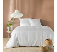 Douceur d'Intérieur Parure de lit 3 pièces Abelia Microfibre gaufrée 240x220 cm Blanc