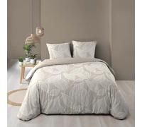 Douceur d'Intérieur, Parure de Lit 3 Pièces (240 x 220 cm) Amanda Naturel, 100% Coton