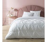 Douceur d'Intérieur, Parure de Lit 3 Pièces (240 x 220 cm) Heloise Blanc, 100% Coton