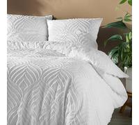Douceur d'Intérieur Parure de lit 3 pièces Heltie Microfibre tuftée 240x220 cm Blanc