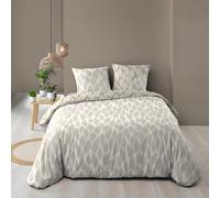 Douceur d'Intérieur Parure de couette réversible Mareva 240 x 220 cm coton 57 fils avec 2 taies