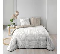 Douceur d'Intérieur Parure de lit 3 pièces Modul Naturel 240 x 220 cm 100% coton