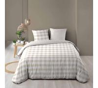 Douceur d'Intérieur Parure de lit 3 pièces Victoire Naturel 240 x 220 cm 100% coton