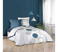 Douceur d'Intérieur Parure de lit 3 pièces Voie Lactee - 240 x 220 cm Bleu 100% coton