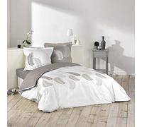 douceur d'intérieur, Parure de Lit 3 Pièces (260 x 240 cm) Goyave Naturel, 100 % Coton