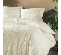 Douceur d'Intérieur Parure de lit Heltie Microfibre tuftée 3 pièces (260 x 240 cm) Ivoire