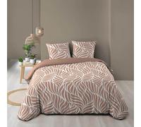 Douceur d'Intérieur Parure de lit 3 pièces Morgane Mocha 260 x 240 cm 100% coton