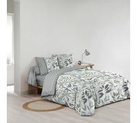 Douceur d'Intérieur, Parure 6 Pièces (260 x 240 cm) Voltine Sauge, 100% Coton