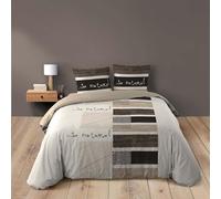 Parure housse de couette - So natural - 240 x 260 cm - Couleur marron - Fibre naturelle