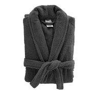 Douceur d'Intérieur – Peignoir « Tendresse » – Col châle en coton – Anthracite Gris G