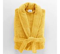 Douceur d'Intérieur, Peignoir (Taille Unique) Tendresse Mimosa, Eponge Unie 100% Coton