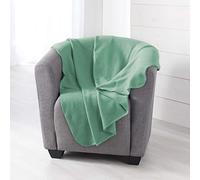 Douceur d'Intérieur, Plaid (125 x 150 cm) Milou Sauge, Polaire Unie