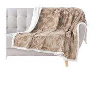 Douceur d'Intérieur - Plaid Palmys - Velours imprimé/Sherpa - 125 x 150 cm