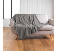 douceur d'intérieur, Plaid (125 x 150 cm) Wooly Gris, Bouclette Unie