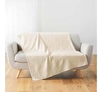 Douceur d'Intérieur, Plaid (180 x 220 cm) Lucile Naturel, Polycoton Uni