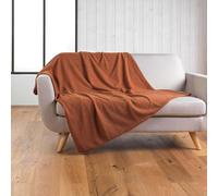 Douceur d'Intérieur – Plaid Wooly Terracotta – 180 x 220 cm – Bouclette unie