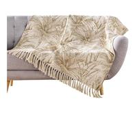 douceur d'intérieur, Plaid à Franges (125 x 150 cm) Dune, Coton / Polyester Imprimé