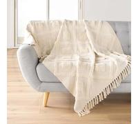 Douceur d'Intérieur, Plaid à Franges (125 x 150 cm) Inca, Coton & Polyester Tufté