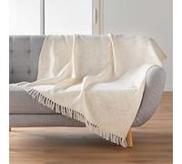 Douceur d'Intérieur Plaid Ziggy à franges 125 x 150 cm Coton & Polyester Naturel