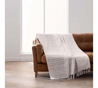 Douceur d'Intérieur, Plaid à Franges (240 x 260 cm) Lilia Naturel, Coton Uni