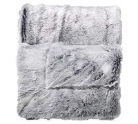 Douceur d'Intérieur, Plaid Chaud Hiver (125 x 150 cm) Antartic Gris, Imitation Fourrure et Polaire