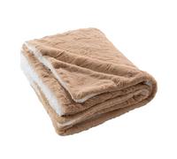 Douceur d'Intérieur Plaid chaud Foxy 180 x 220 cm Imitation fourrure & Sherpa Sable
