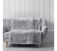 Douceur d'Intérieur, Plaid Chaud Hiver (180 x 220 cm) Marilou Gris, Imitation Fourrure