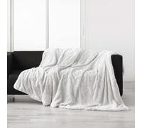 Douceur d'Intérieur, Plaid Chaud Hiver XXL (220 x 240 cm) Alaska Naturel, Imitation Fourrure & Sherpa