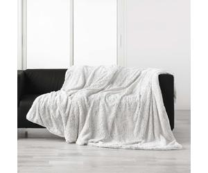 Douceur d'Intérieur, Plaid Chaud Hiver XXL (220 x 240 cm) Alaska Naturel, Imitation Fourrure & Sherpa