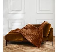 Douceur d'Intérieur, Plaid Doux, 125 x 150 cm, Boudoir, Camel, Polaire | Effet fourrure, idéal pour canapé et lit, chaud, confortable, facile d'entretien