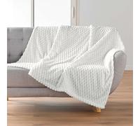 Douceur d'Intérieur Plaid Mini Frosty Flanelle 125×150 cm Relief mini bulles Naturel, doux et chaud
