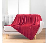 Douceur d'Intérieur, Plaid Doux (125 x 150 cm) Nelia Carmin, Flanelle Relief Unie