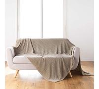Douceur d'Intérieur Plaid flanelle "Arya" 180 x 220 cm uni Taupe