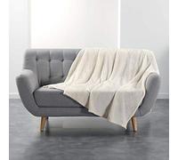 Douceur d'Intérieur, Plaid (180 x 220 cm) Flanou Naturel, Flanelle
