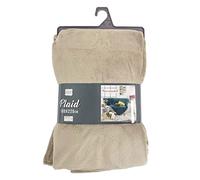 Douceur d'Intérieur, Plaid Doux (180 x 220 cm) Flanou Taupe, Flanelle Unie