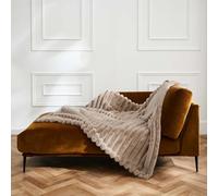 Douceur d'Intérieur Plaid Hiver Chaud (125 x 150 cm) Boudoir Sable, Imitation Fourrure