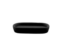 Douceur d'Intérieur, Porte-Savon (13,5 x 9,5 x 2,5 cm) Ceralia Noir, Céramique Soft Touch